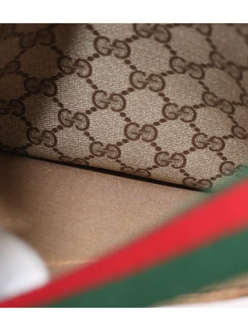 GUCCI GG Supreme Web Sherry Line Tote Bag PVC Beige 89 02 003 - Picture 14 of 16